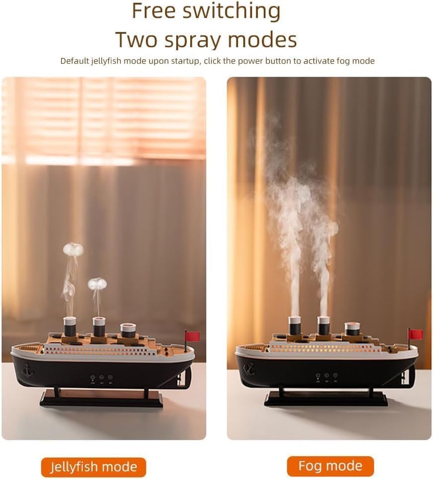 Titanic Steam Ship 3D Humidifier & Aroma Diffuser – LED Mist Ship for Home Décor