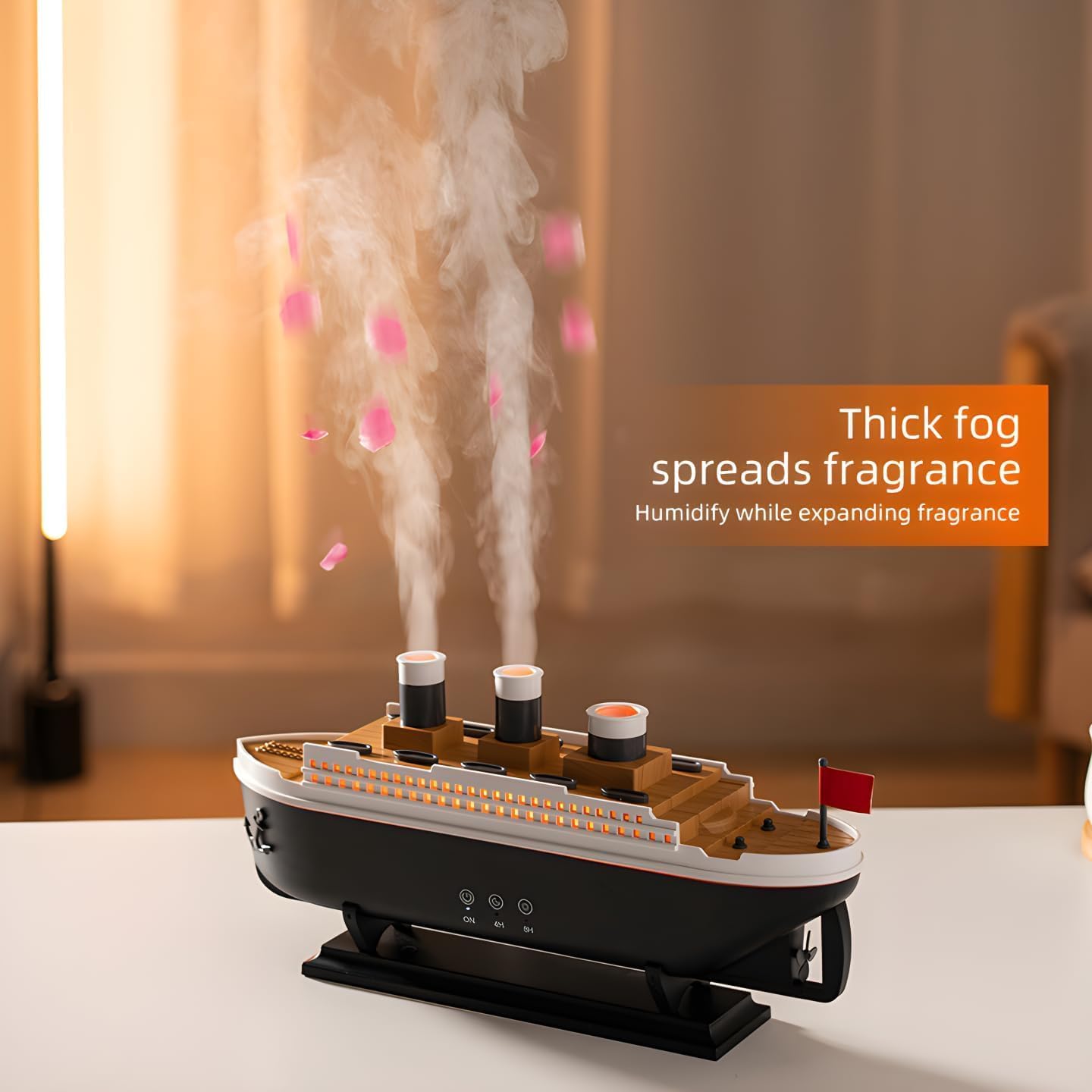 Titanic Steam Ship 3D Humidifier & Aroma Diffuser – LED Mist Ship for Home Décor