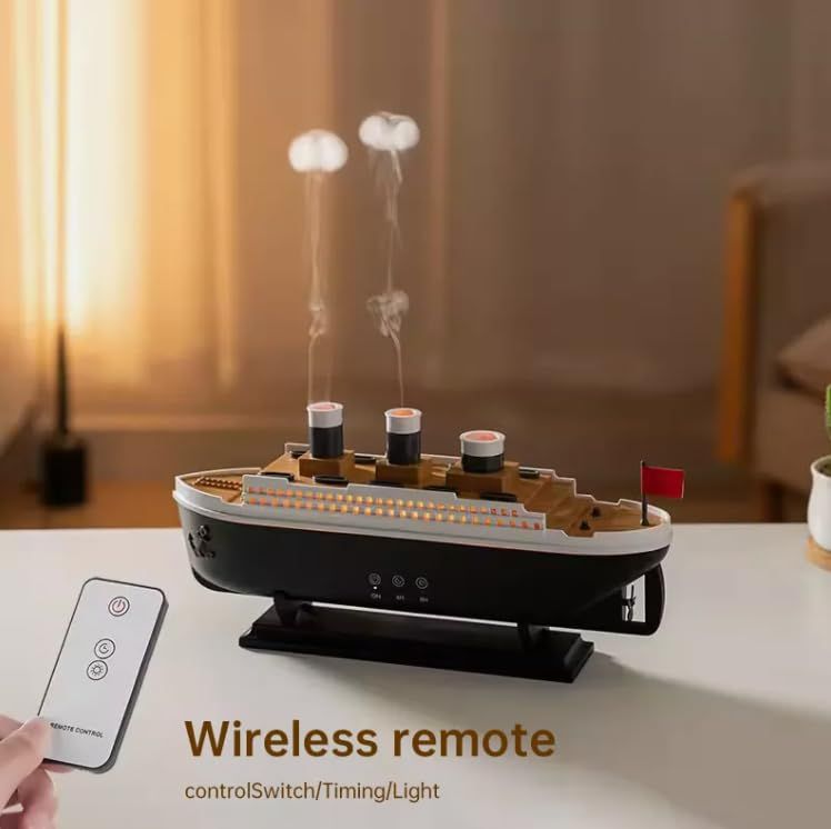 Titanic Steam Ship 3D Humidifier & Aroma Diffuser – LED Mist Ship for Home Décor